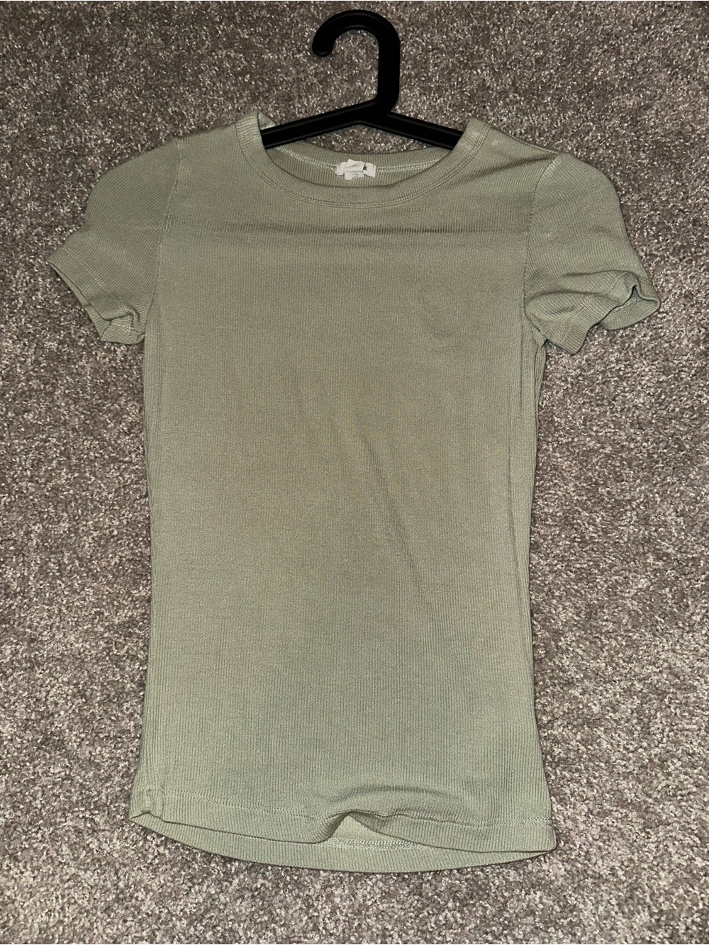 Garage Sage Green Ribbed Short-Sleeve Tee